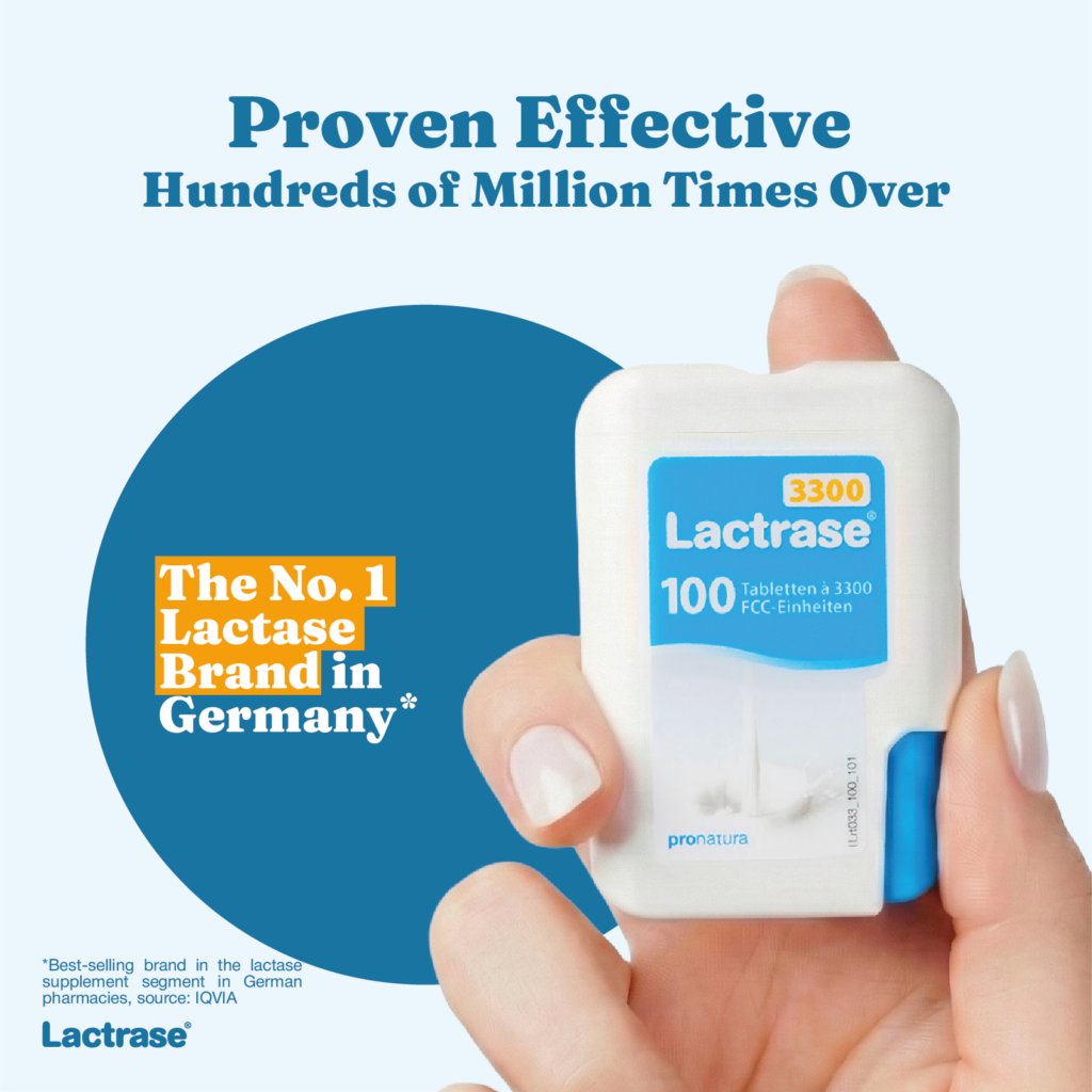 Promotional graphic on the proven effectiveness of Lactrase