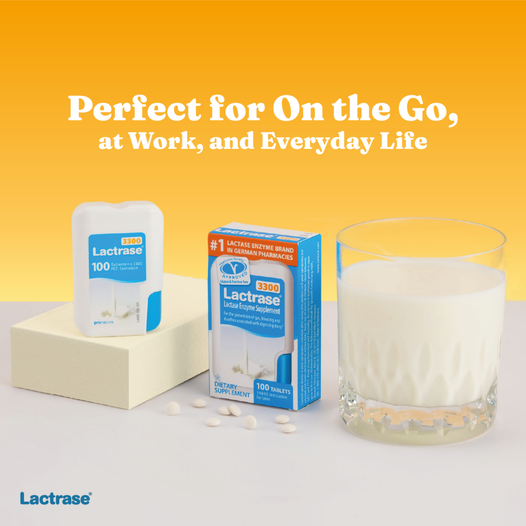 Lactrase dispenser for travel, work and everyday life