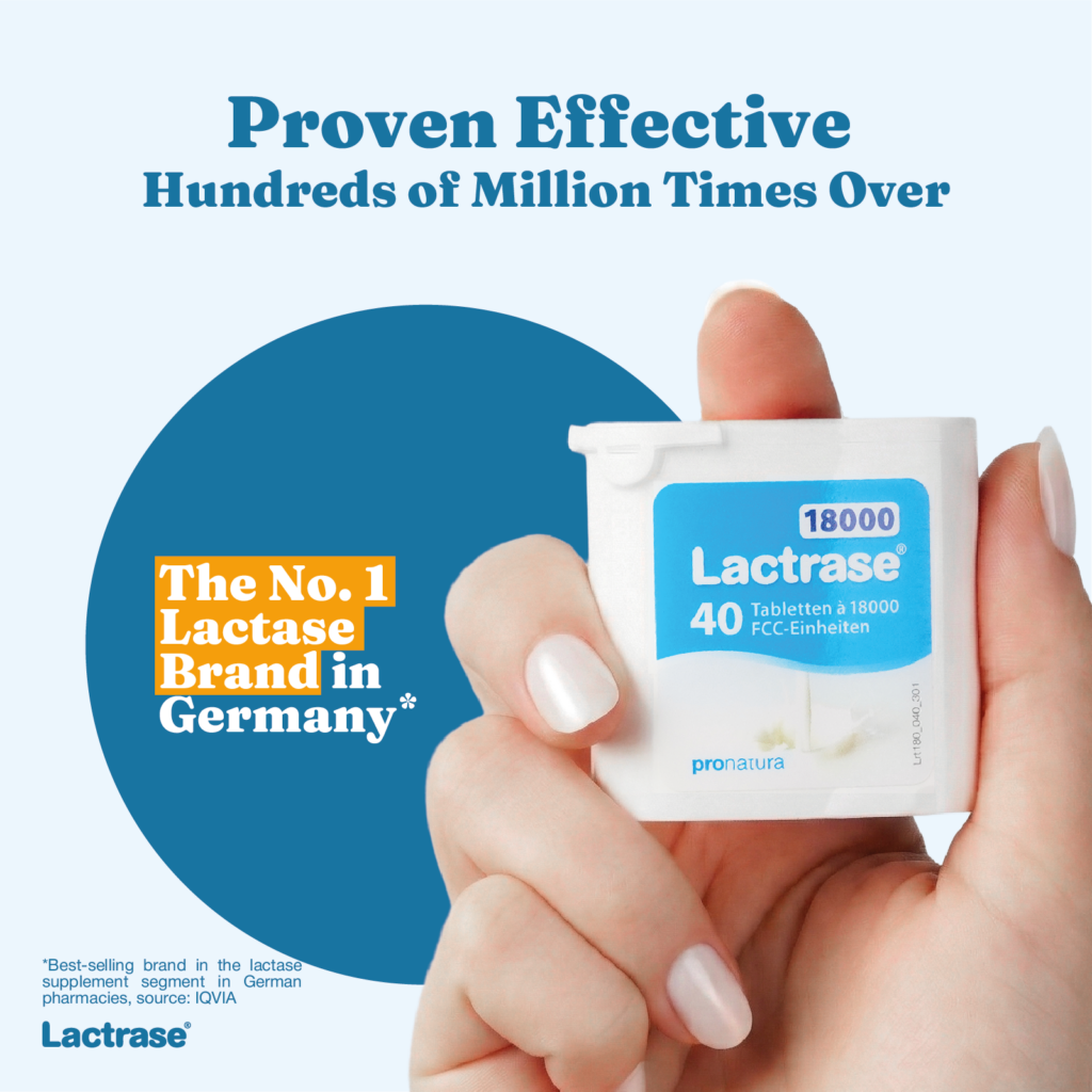 Promotional graphic on the proven effectiveness of Lactrase
