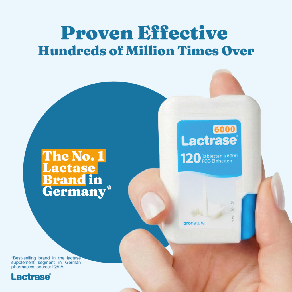 Promotional graphic on the proven effectiveness of Lactrase